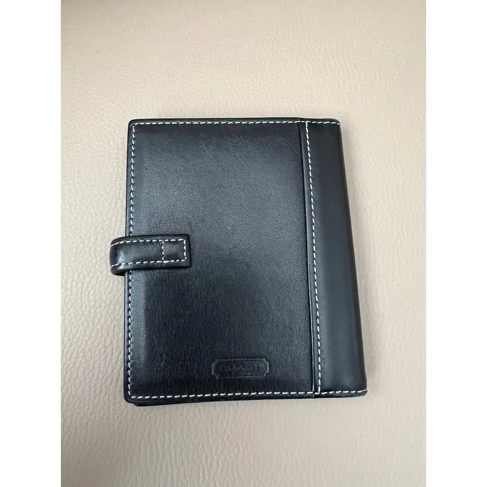 VTG Coach Wallet Picture ID Leather Credit Card Case Frame Travel Black